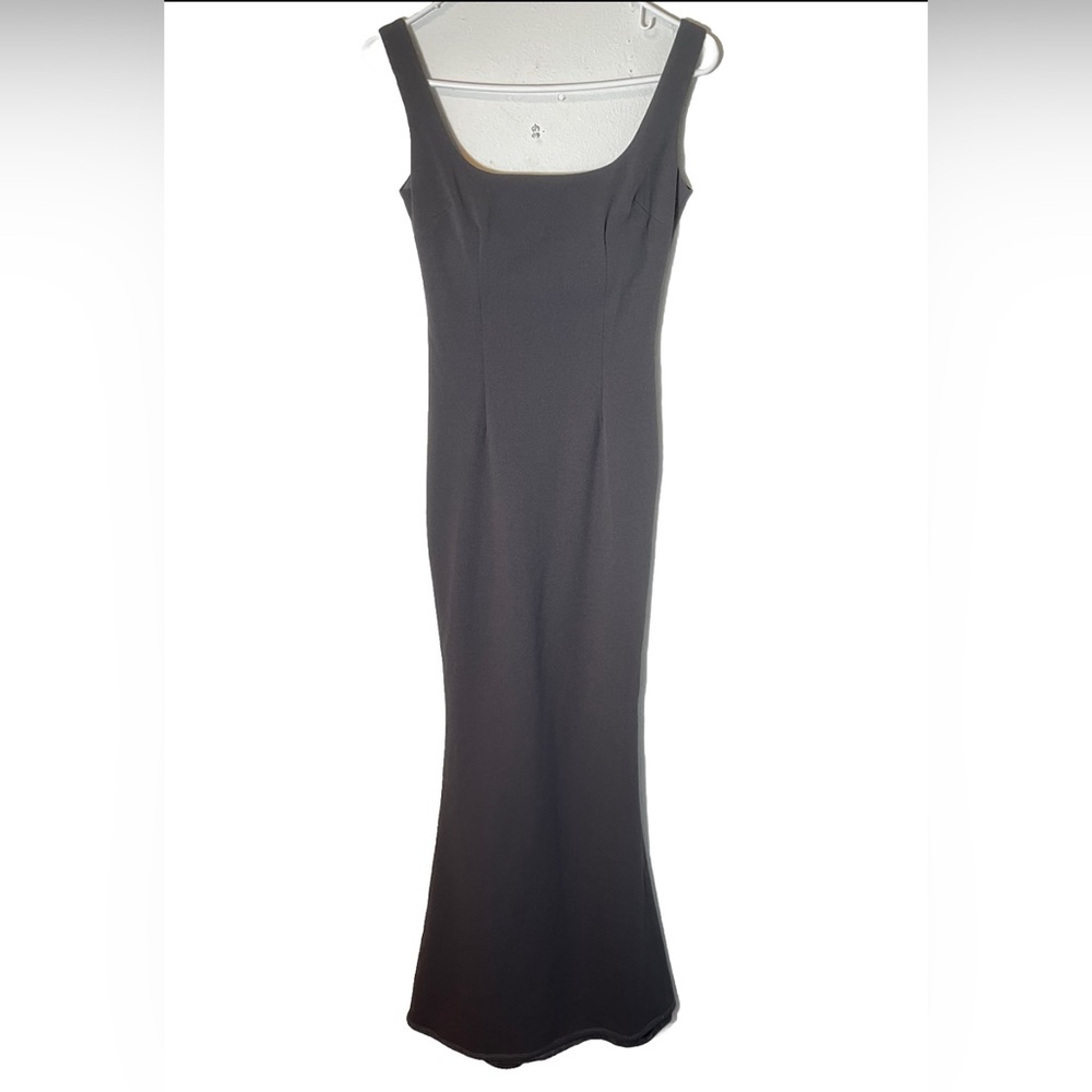 Katie May Grey Square Neckline Fitted Maxi Dress Size 0